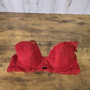 red lace bra with underwire women's size 34C unbranded